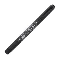 白金 PLATINUM 油性小双头记号笔 CPM-122 细头1.0-1.3mm,极细头0.5mm (黑色) 10支/盒