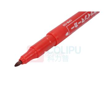 白金 PLATINUM 油性小双头记号笔 CPM-122 细头1.0-1.3mm,极细头0.5mm (红色) 10支/盒