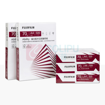 富士胶片 FUJI FILM 红标复印纸 A4 70g (白色) 500张/包 5包/箱 (原富士施乐)