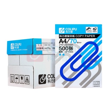 科力普 COLIPU 复印纸 2星 CFY003 A4 70g 500张/包 5包/箱 (大包装)PEFC认证