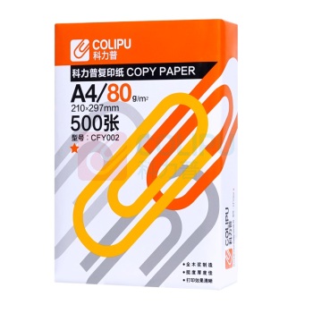 科力普 COLIPU 复印纸 1星 CFY002 A4 80g/m2 5包/箱 (大包装)