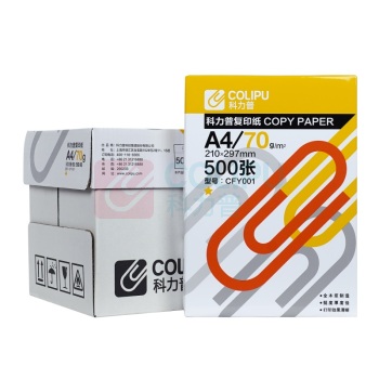 科力普 COLIPU 复印纸 1星 CFY001 A4 70g 500张/包 5包/箱