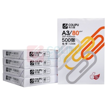 科力普 COLIPU 经典复印纸 CA06 A3 80g 500张/包 5包/箱 (大包装)PEFC认证