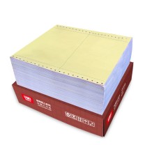 安兴 二联二等分撕边电脑打印纸彩色针式打印纸 241-2-1 1000页/箱 