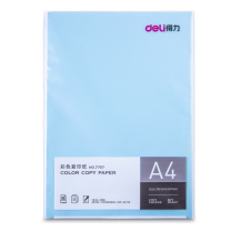 得力 deli 彩色复印纸 7757 A4 80g/m2 (浅蓝) 100张/包 25包/箱