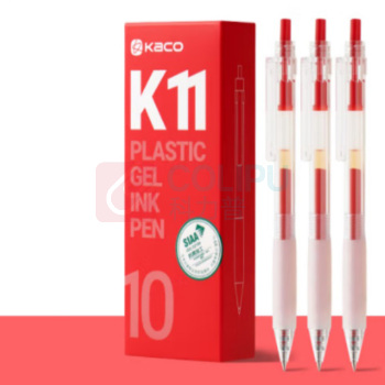 KACO kaco 红色中性笔 K11 10支/盒 (红色)