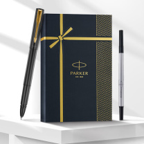 派克 PARKER 签字笔 威雅XL 经典黑金夹宝珠笔+流光礼盒