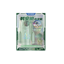 点石 时空舱小火箭文具套装 DS-361E-B 中性笔*7+荧光笔*1+徽章*1+手办*1+笔筒*1 (幻光绿)