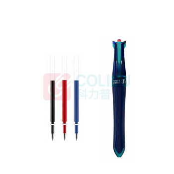点石 蓝绿杆巡航时空舱三色中性笔 DS-6254 0.5mm (笔芯颜色:红色、黑色、蓝色) 1笔3芯