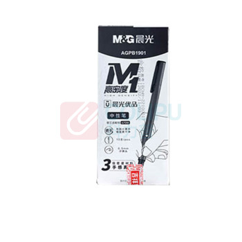 晨光 M&G 拔帽中性笔优品 AGPB1901 0.5mm (黑色(笔杆颜色随机)) 10支/盒