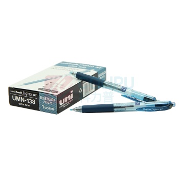 三菱 uni 按压式中性笔 UMN-138 0.38mm (蓝黑) 12支/盒 (替芯:UMR-83)