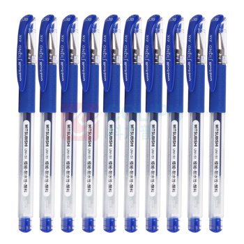 三菱 uni 极细防水双珠啫喱笔中性笔 UM-151-38 0.38mm (蓝色) 10支/盒 塑料