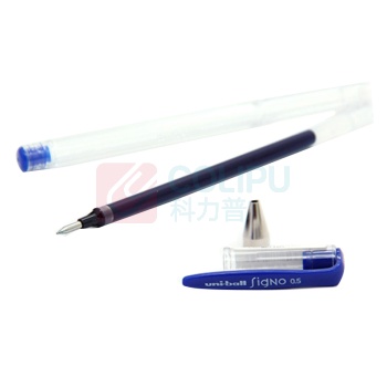 三菱 uni 拔帽双珠啫喱笔 UM-100 0.5mm (蓝色) 10支/盒 (替芯:UMR-5)中性笔 塑料