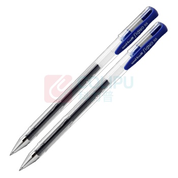 三菱 uni 拔帽双珠啫喱笔 UM-100 0.5mm (蓝色) 10支/盒 (替芯:UMR-5)中性笔 塑料