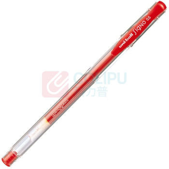 三菱 uni 拔帽双珠啫喱笔 UM-100-05 0.5mm (红色) 10支/盒 (替芯:UMR-5)中性笔 塑料