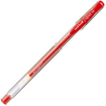 三菱 uni 拔帽双珠啫喱笔 UM-100-05 0.5mm (红色) 10支/盒 (替芯:UMR-5)中性笔 塑料