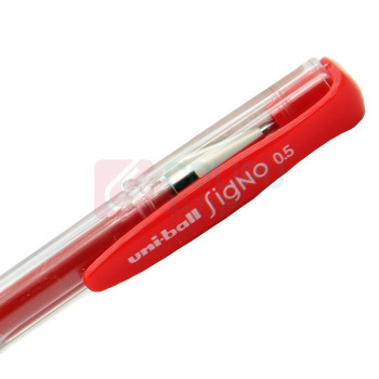 三菱 uni 拔帽双珠啫喱笔 UM-100-05 0.5mm (红色) 10支/盒 (替芯:UMR-5)中性笔 塑料