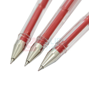 三菱 uni 拔帽双珠啫喱笔 UM-100-05 0.5mm (红色) 10支/盒 (替芯:UMR-5)中性笔 塑料