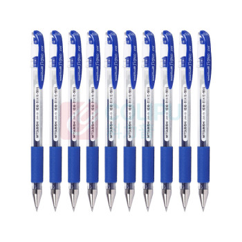 三菱 uni 拔帽极细防水双珠啫喱笔 UM-151 0.38mm (蓝色) 10支/盒 (替芯:UMR-1A)
