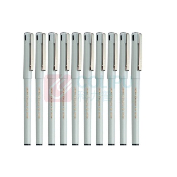 斑马牌 ZEBRA 拔帽签字笔 BE-100 0.5mm (黑色) 10支/盒 中性笔 塑料