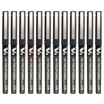 百乐 PILOT 拔帽式签字笔 BX-V5 0.5mm (黑色) 12支/盒 中性笔 塑料