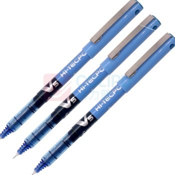 百乐 PILOT 拔帽式签字笔 BX-V5 0.5mm (蓝色) 12支/盒 中性笔 塑料 直液式