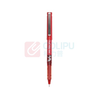 百乐 PILOT 拔帽式签字笔 BX-V5 0.5mm (红色) 12支/盒 中性笔 塑料