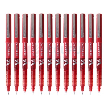 百乐 PILOT 拔帽式签字笔 BX-V5 0.5mm (红色) 12支/盒 中性笔 塑料