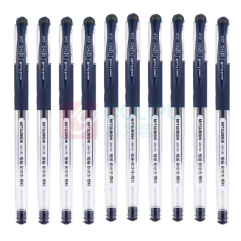 三菱 uni 拔帽极细防水双珠啫喱笔 UM-151-38 0.38mm (蓝黑色) 10支/盒
