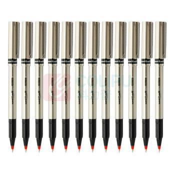 三菱 uni 拔帽耐水性签字笔 UB-177 0.7mm (红色) 12支/盒