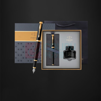 派克 PARKER 丽雅黑金夹墨水笔+墨水套盒 IM (F尖)