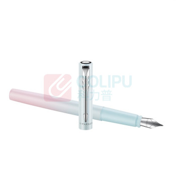 派克 PARKER 派克威雅XL 欧若拉墨水笔 冰川蓝-F尖 