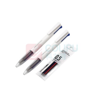 KACO kaco 多功能四合一中性笔 按动多色水笔 K1041 0.5mm (黑+蓝+绿+红) (中性笔2支+4支装替芯1袋)