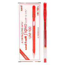 三菱 uni 拔帽双珠啫喱笔中性笔 UM-100-05 0.5mm (红色) 10支/盒 塑料