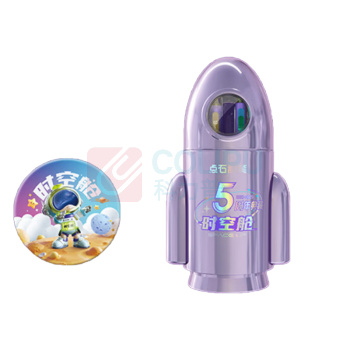 点石 时空舱小火箭文具套装 DS-361E-B 中性笔*7+荧光笔*1+时空舱徽章*1+时空舱手办*1+笔筒*1 (星云紫)