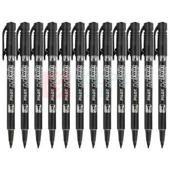 百乐 PILOT 油性双头记号笔 SCA-TM SCA-TM 细头2.0mm,极细头1.0mm (黑色) 12支/盒