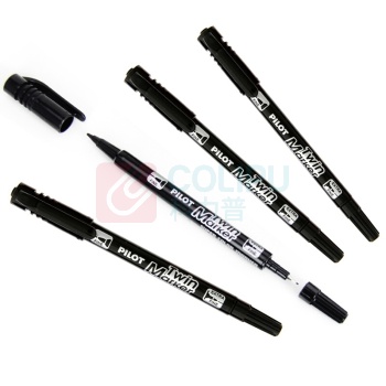 百乐 PILOT 油性双头记号笔 SCA-TM SCA-TM 细头2.0mm,极细头1.0mm (黑色) 12支/盒