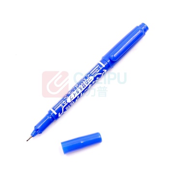 斑马牌 ZEBRA 小双头记号笔 YYTS5-BL 细头1.0-1.3mm,极细头0.5mm (蓝色) 10支/盒
