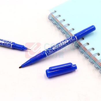 斑马牌 ZEBRA 小双头记号笔 YYTS5-BL 细头1.0-1.3mm,极细头0.5mm (蓝色) 10支/盒