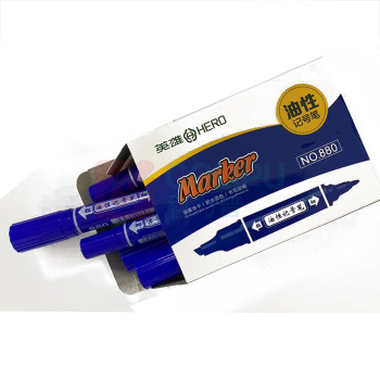 英雄 HERO 大双头油性记号笔 880 2.0-6.0mm (蓝色) 10支/盒