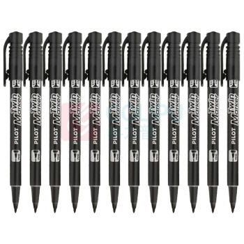 百乐 PILOT 油性双头记号笔 SCA-TM 细头2.0mm,极细头1.0mm (黑色) 12支/盒