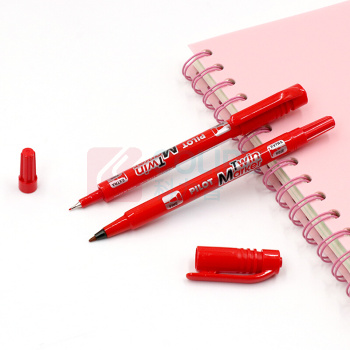 百乐 PILOT 油性双头记号笔 SCA-TM 细头2.0mm,极细头1.0mm (红色) 12支/盒