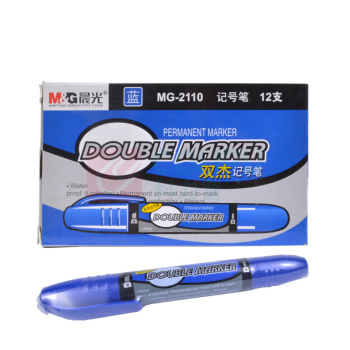 晨光 M&G 大双头记号笔 MG-2110 粗头3.0mm 细头0.8mm (蓝色) 12支/盒