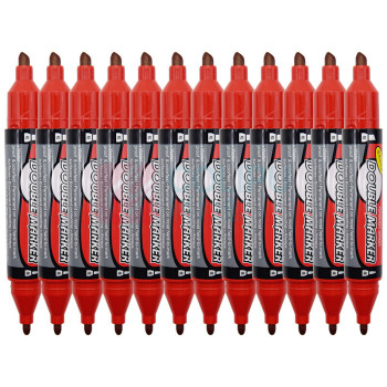 晨光 M&G 大双头记号笔 MG-2110 粗头3.0mm 细头0.8mm (红色) 12支/盒