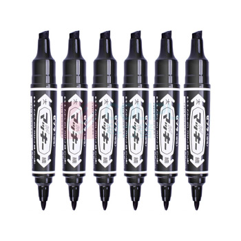斑马牌 ZEBRA 大麦奇双头记号笔 MO-150-MC-BK 粗头6.0mm 细头1.5-2.0mm (黑色) 10支/盒 中粗/黑