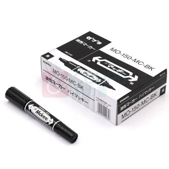 斑马牌 ZEBRA 大麦奇双头记号笔 MO-150-MC-BK 粗头6.0mm 细头1.5-2.0mm (黑色) 10支/盒 中粗/黑
