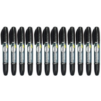 晨光 M&G 大双头记号笔 MG-2110 粗头3.0mm 细头0.8mm (黑色) 12支/盒 塑料 双头黑色