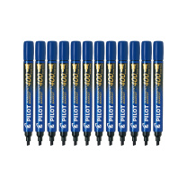 百乐 PILOT 油性马克笔 SCA-400 斜头4mm 12支 记号笔 (蓝色)