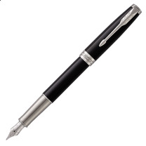 派克 PARKER 卓尔纯黑丽雅白夹墨水笔 F尖