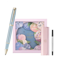 派克 PARKER 金夹宝珠笔+ 绣球花艺礼盒 IM蓝色精灵